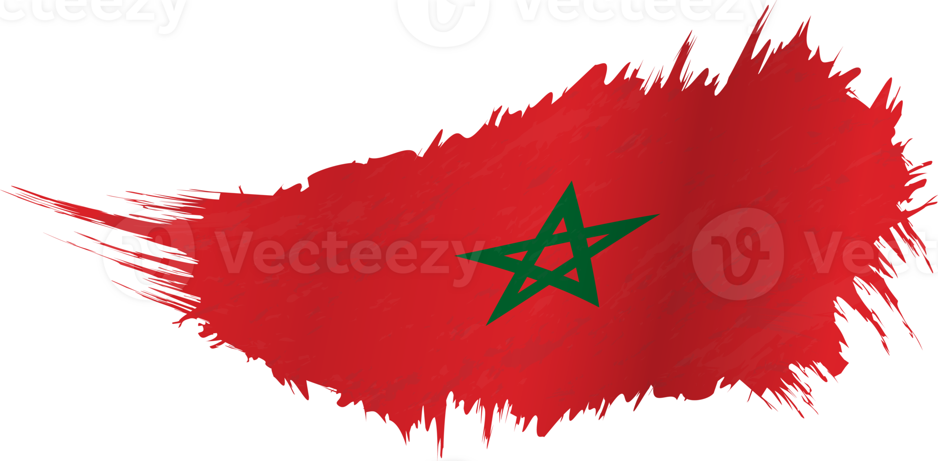 Flag of Morocco in grunge style with waving effect. png