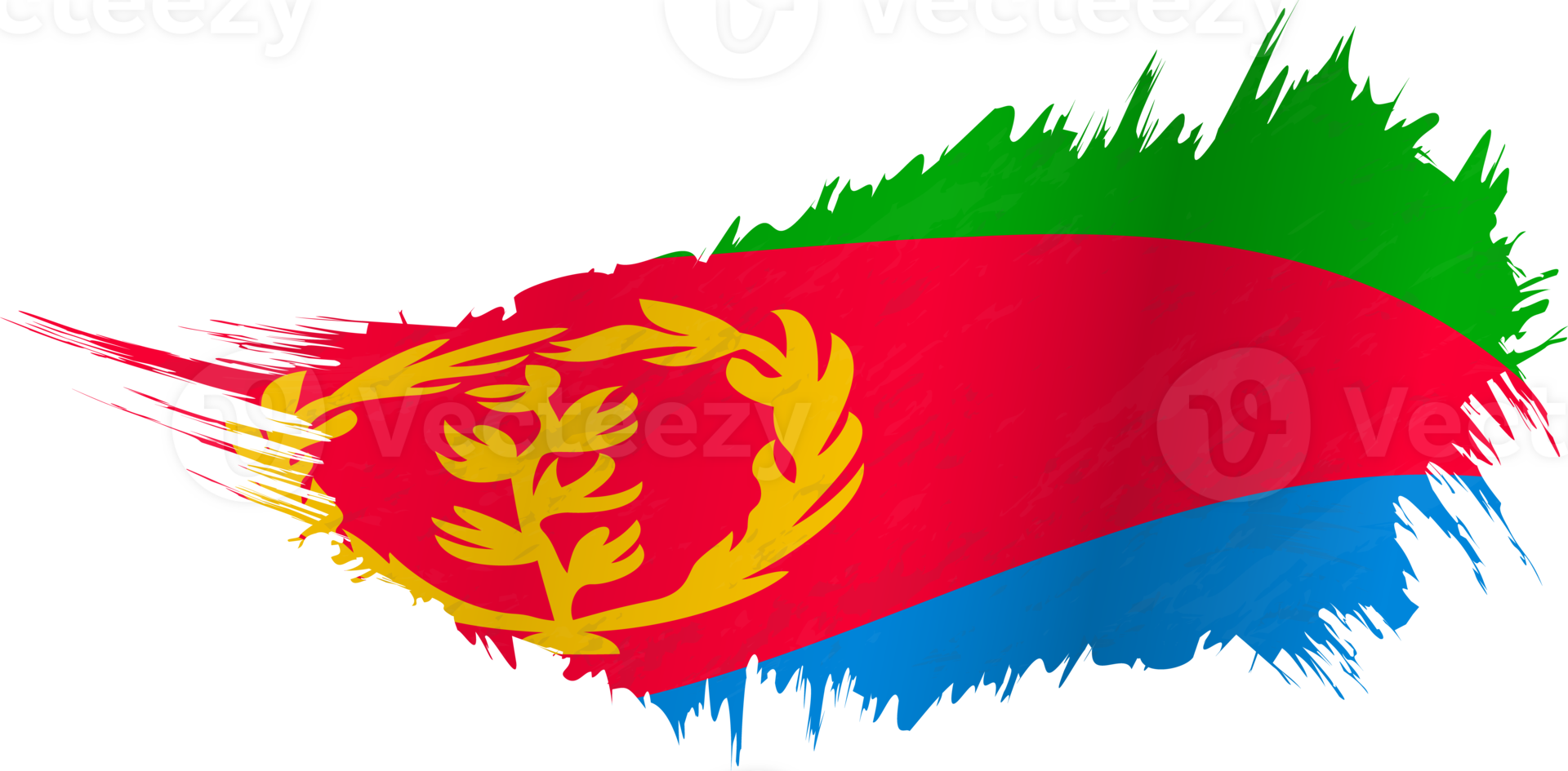 Flag of Eritrea in grunge style with waving effect. png