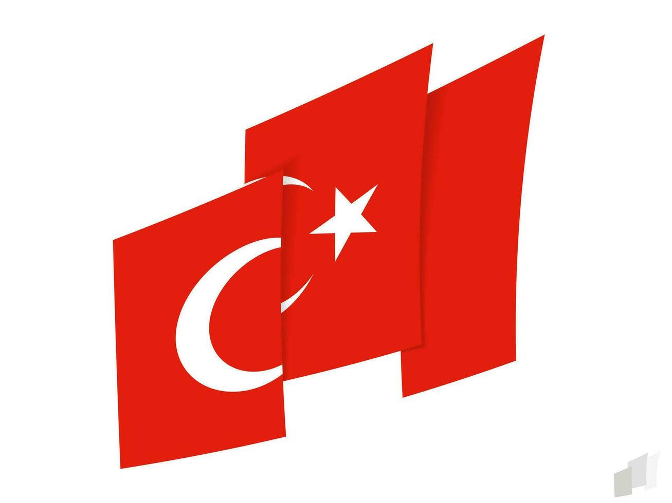 Turkey flag in an abstract ripped design. Modern design of the Turkey flag. vector