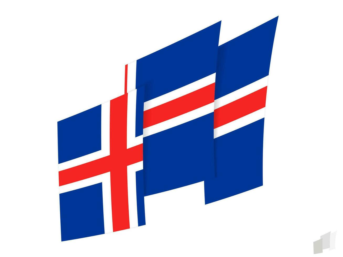 Iceland flag in an abstract ripped design. Modern design of the Iceland flag. vector