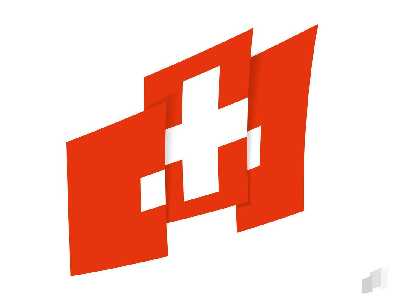 Switzerland flag in an abstract ripped design. Modern design of the Switzerland flag. vector