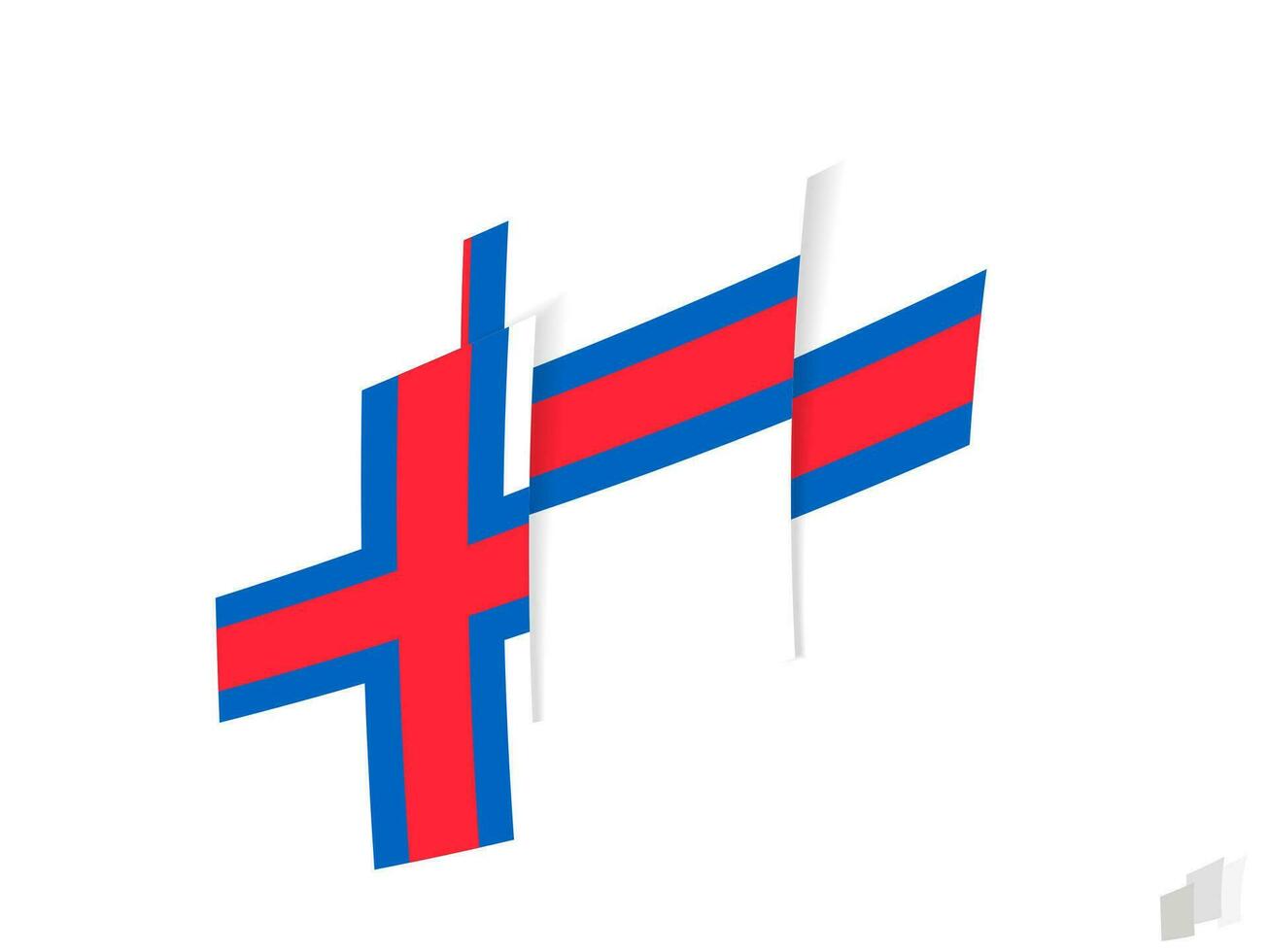 Faroe Islands flag in an abstract ripped design. Modern design of the Faroe Islands flag. vector