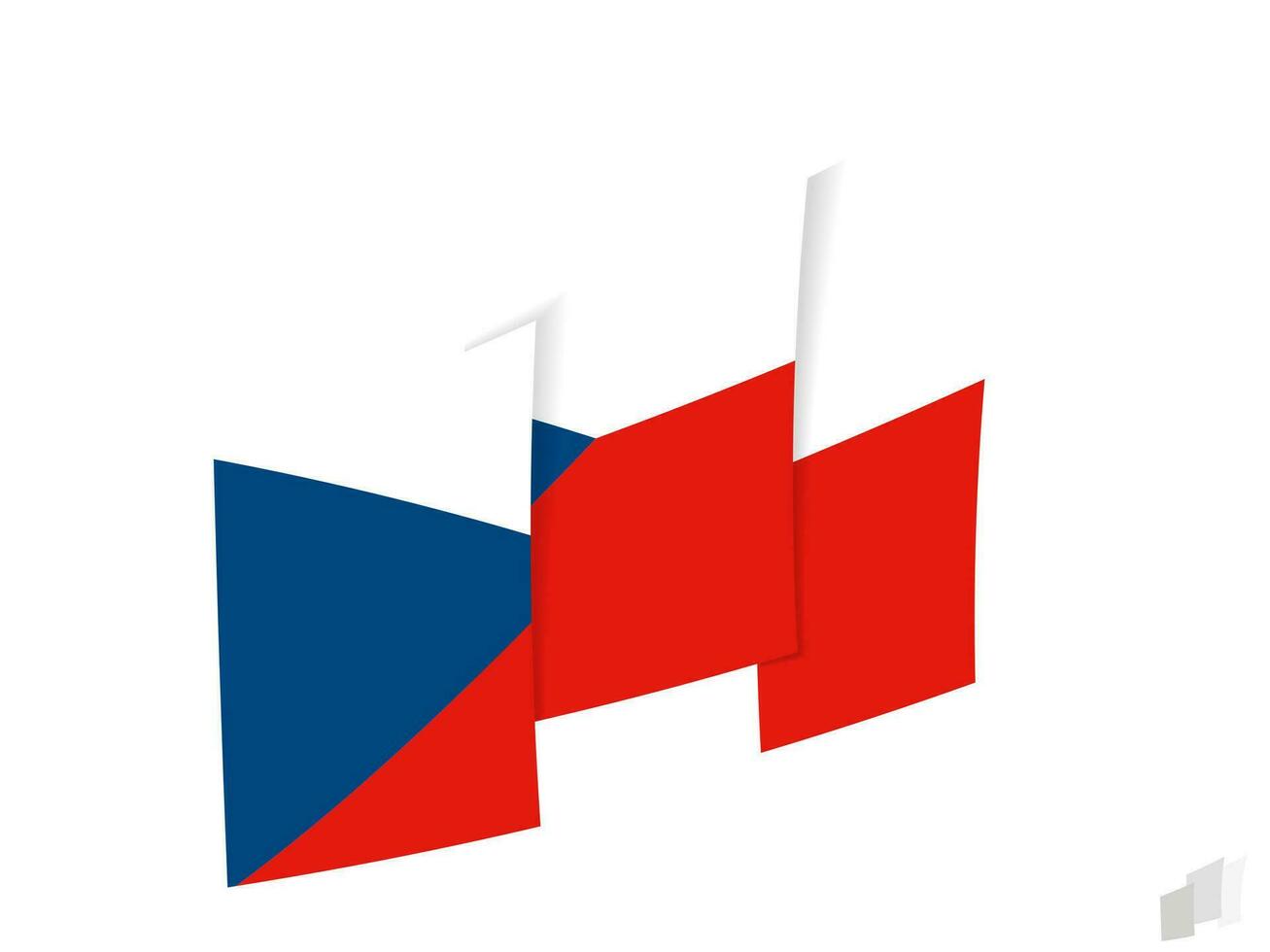 Czech Republic flag in an abstract ripped design. Modern design of the Czech Republic flag. vector
