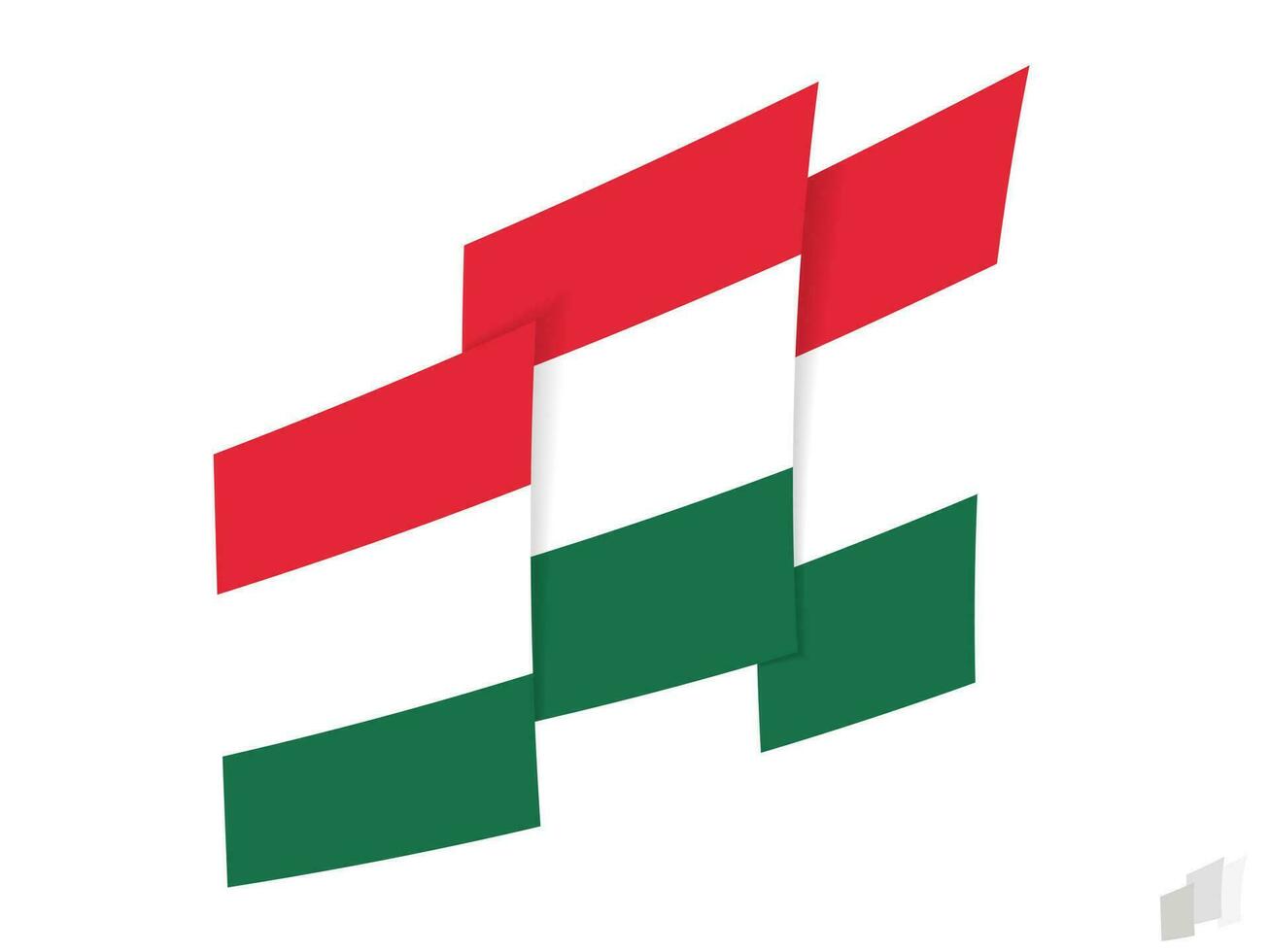 Hungary flag in an abstract ripped design. Modern design of the Hungary flag. vector