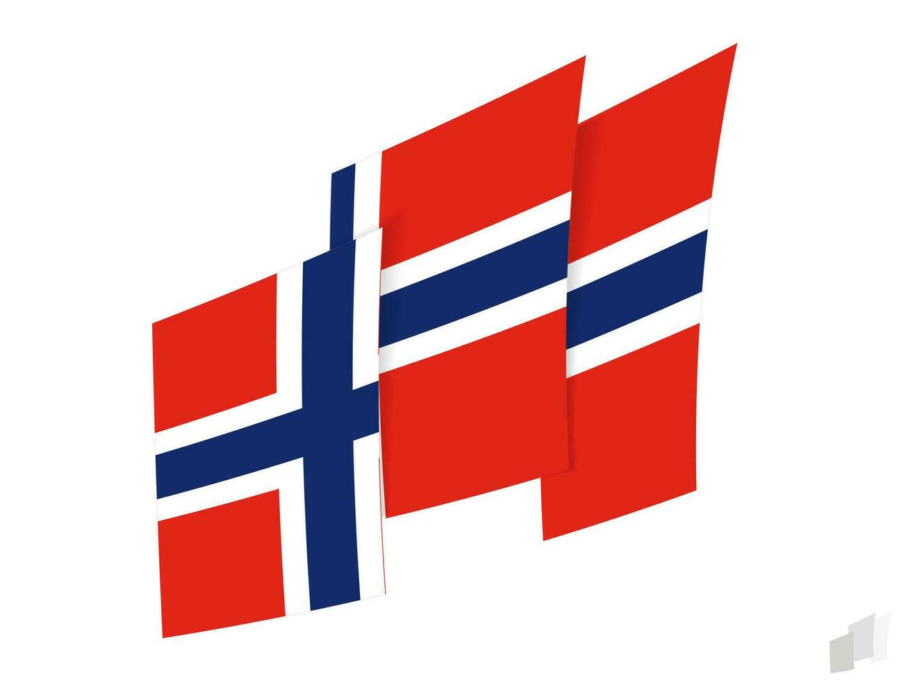 Norway flag in an abstract ripped design. Modern design of the Norway flag. vector