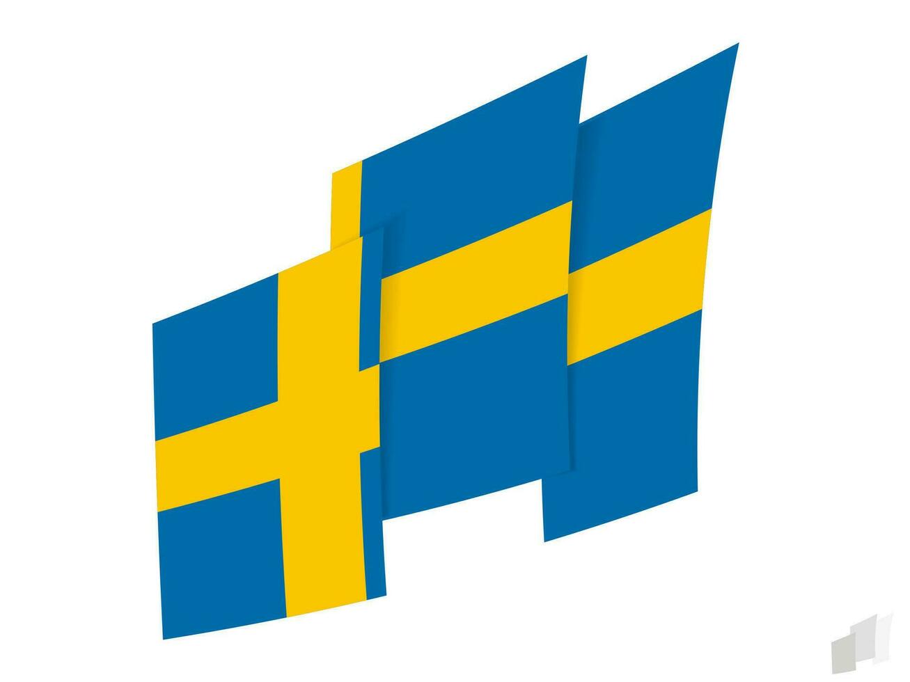 Sweden flag in an abstract ripped design. Modern design of the Sweden flag. vector