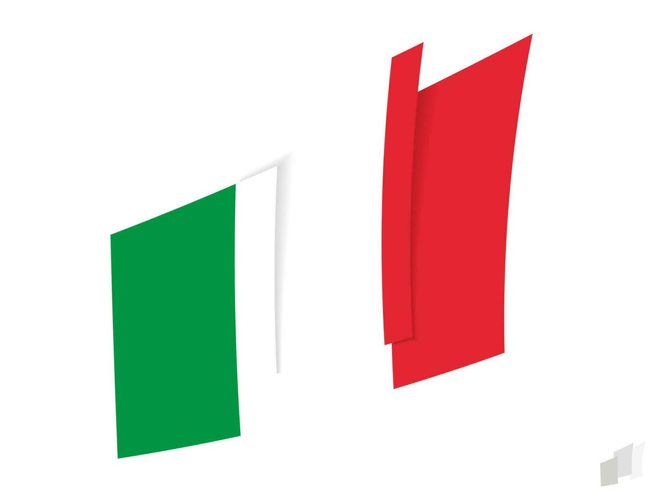 Italy flag in an abstract ripped design. Modern design of the Italy flag. vector