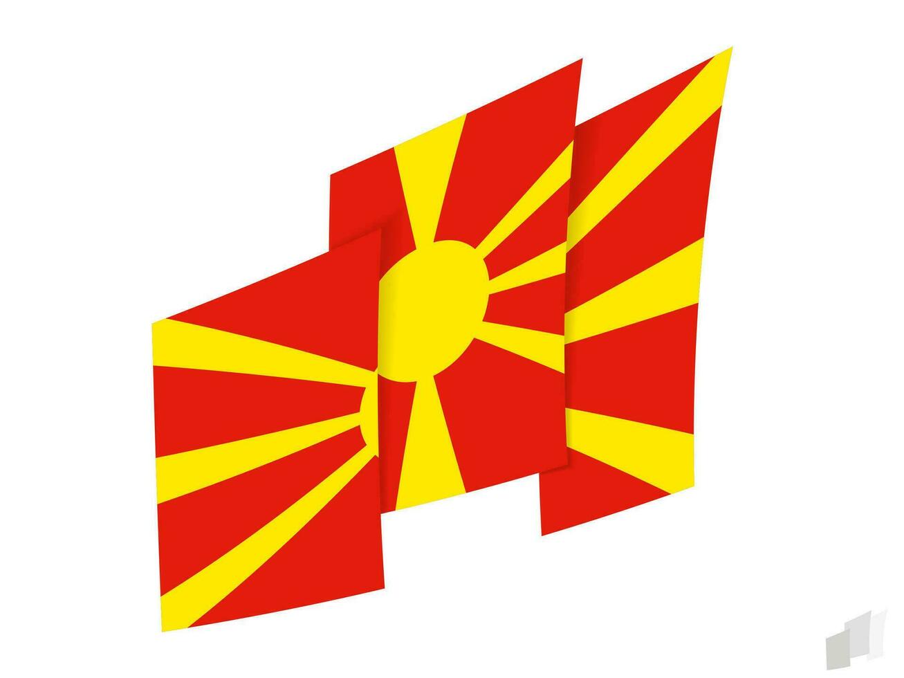 Macedonia flag in an abstract ripped design. Modern design of the Macedonia flag. vector