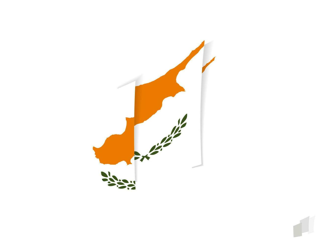 Cyprus flag in an abstract ripped design. Modern design of the Cyprus flag. vector