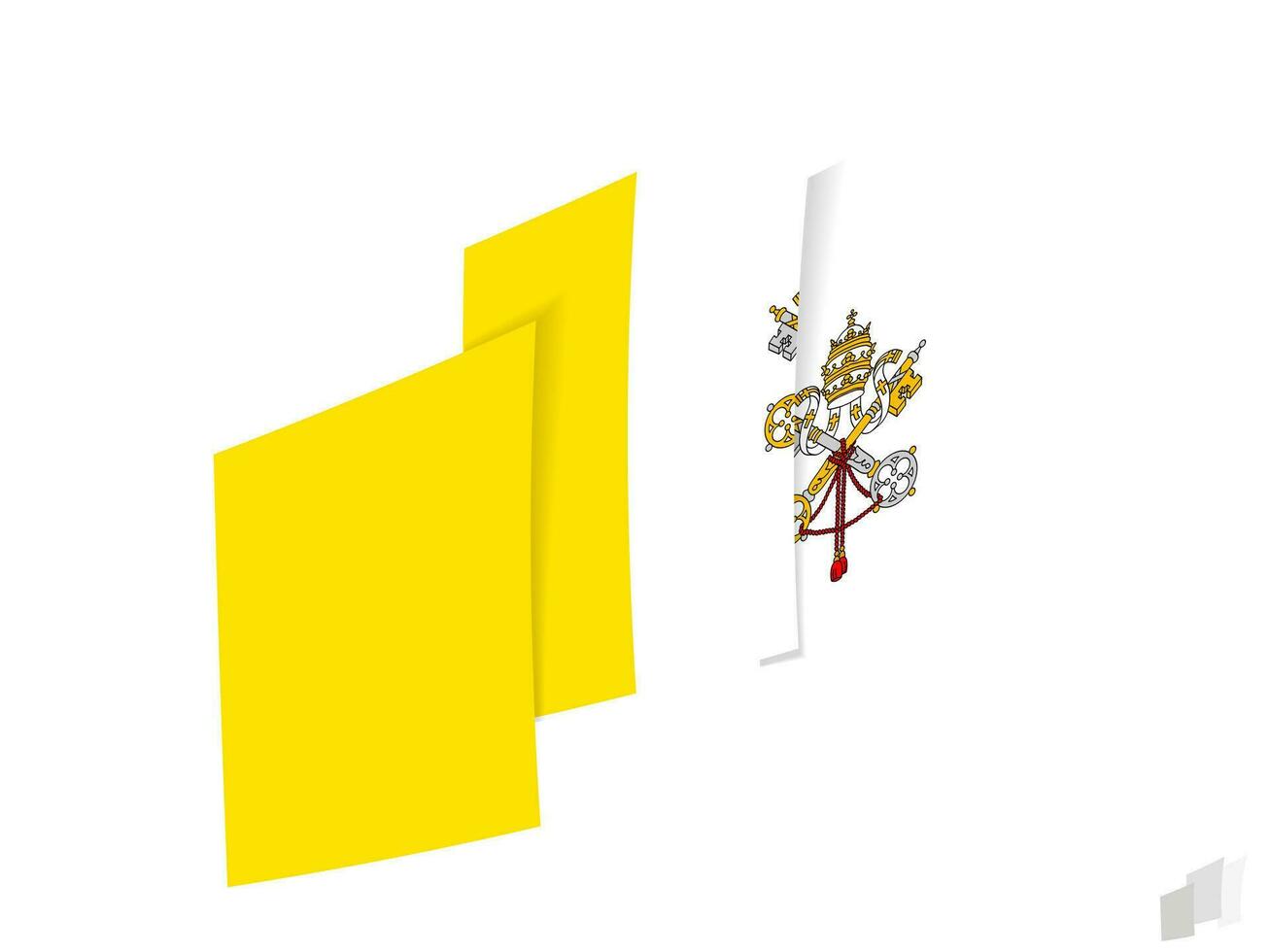 Vatican City flag in an abstract ripped design. Modern design of the Vatican City flag. vector