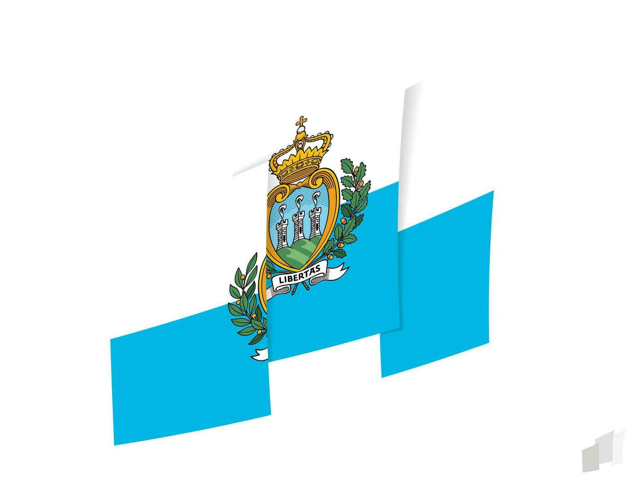 San Marino flag in an abstract ripped design. Modern design of the San Marino flag. vector