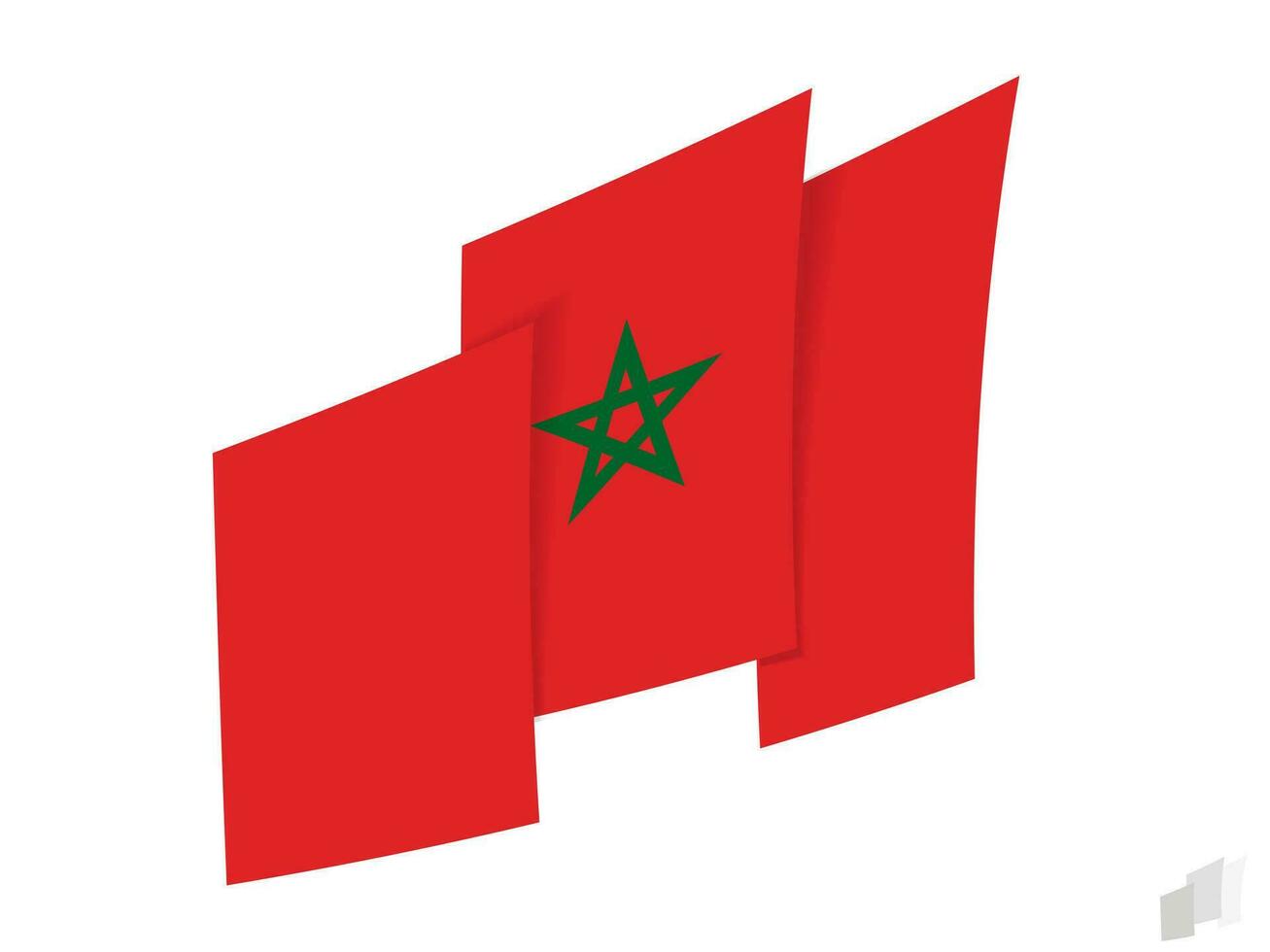 Morocco flag in an abstract ripped design. Modern design of the Morocco flag. vector