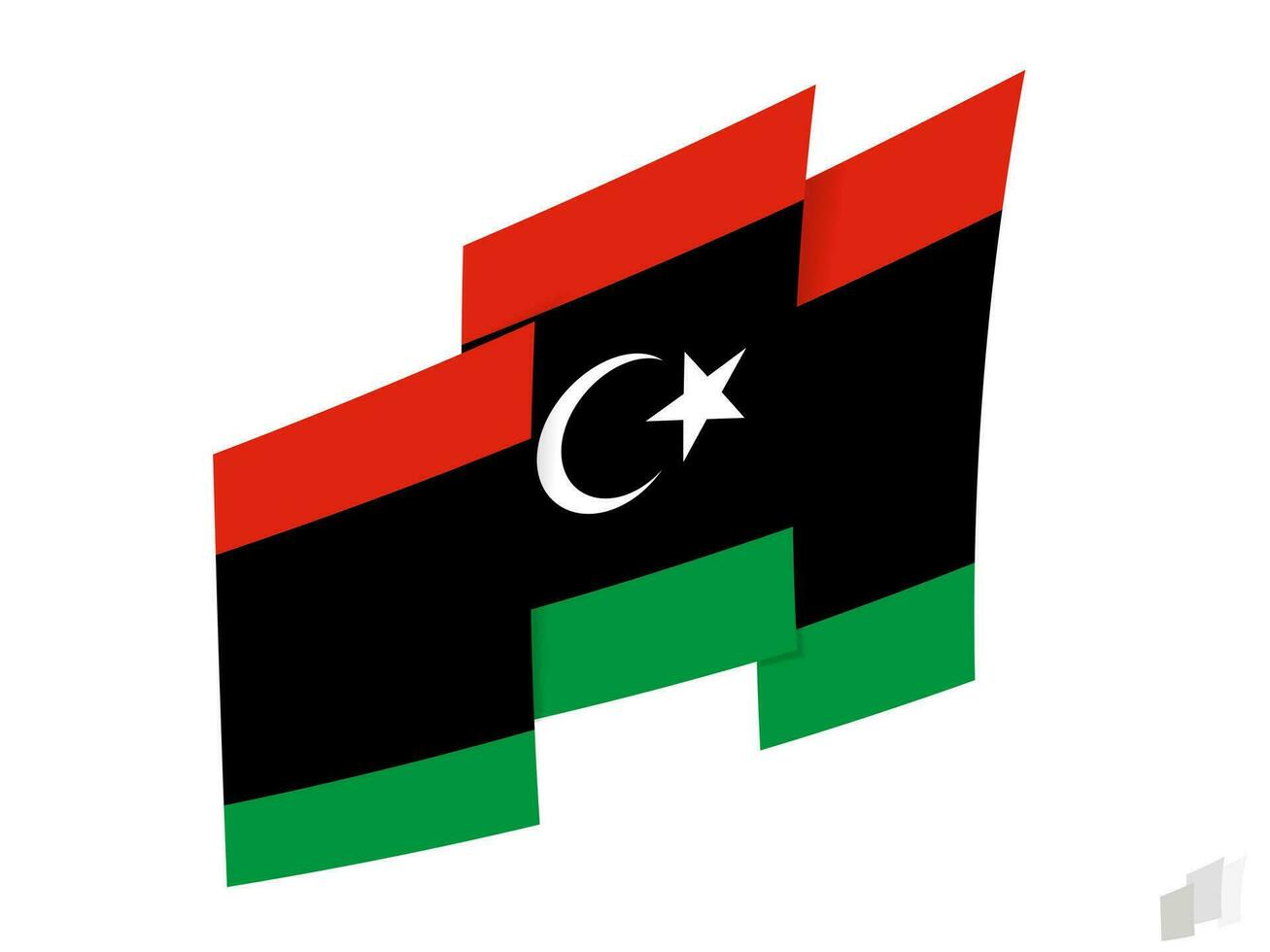 Libya flag in an abstract ripped design. Modern design of the Libya flag. vector