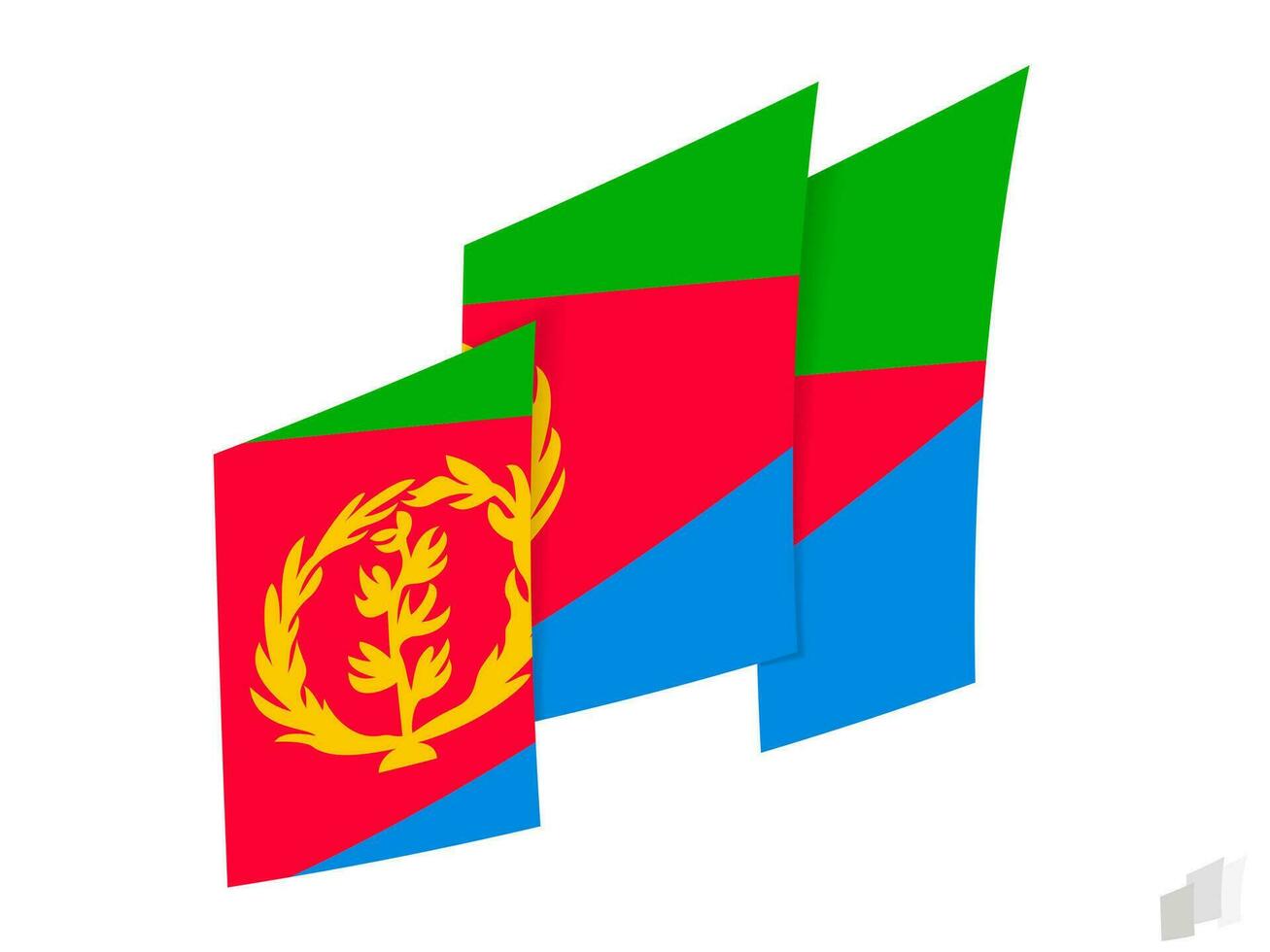 Eritrea flag in an abstract ripped design. Modern design of the Eritrea flag. vector