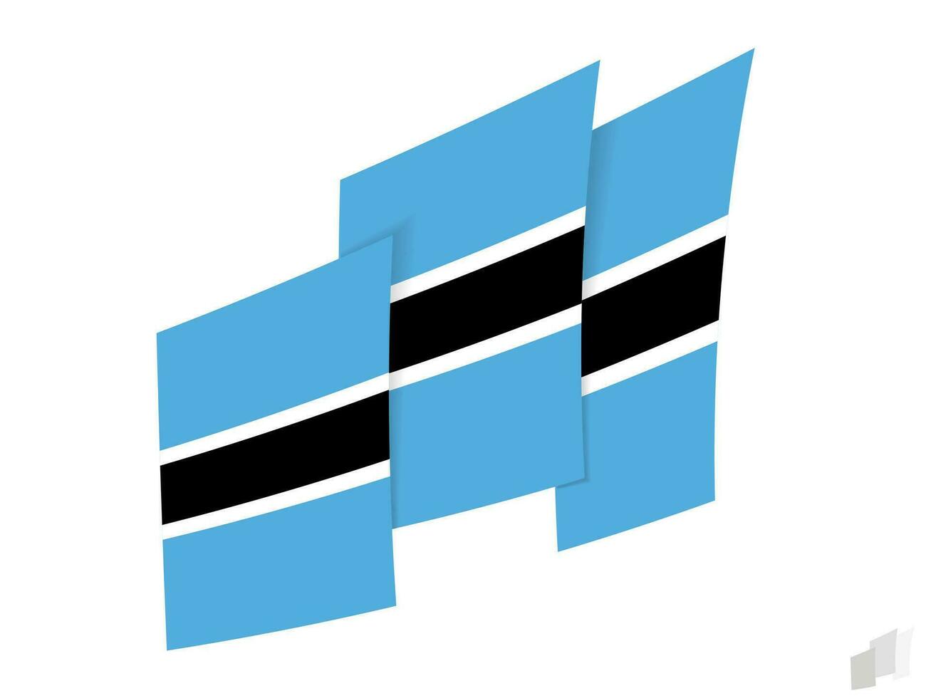 Botswana flag in an abstract ripped design. Modern design of the Botswana flag. vector