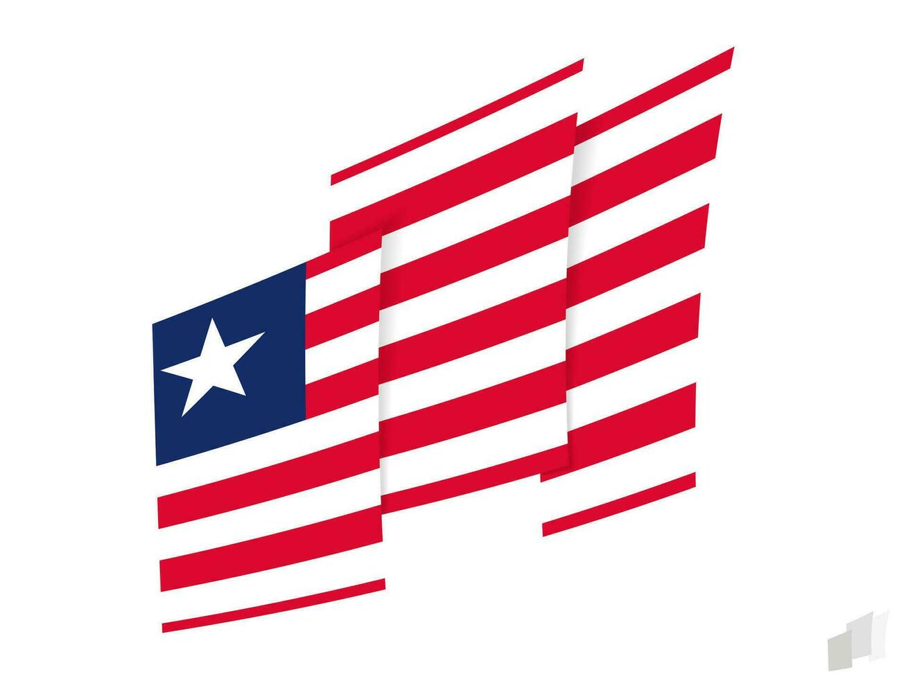 Liberia flag in an abstract ripped design. Modern design of the Liberia flag. vector