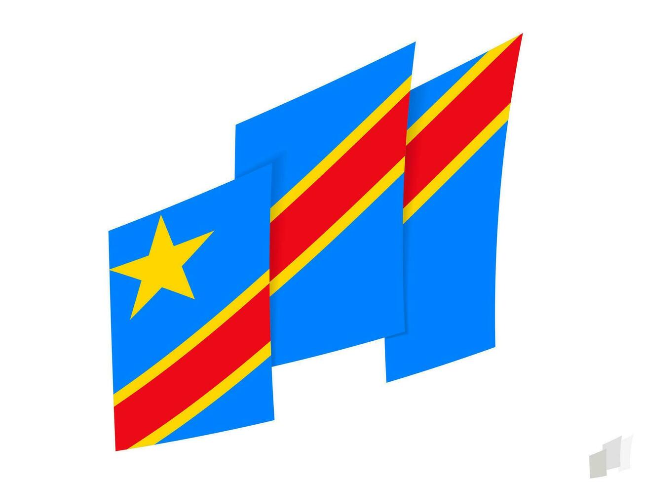 DR Congo flag in an abstract ripped design. Modern design of the DR Congo flag. vector