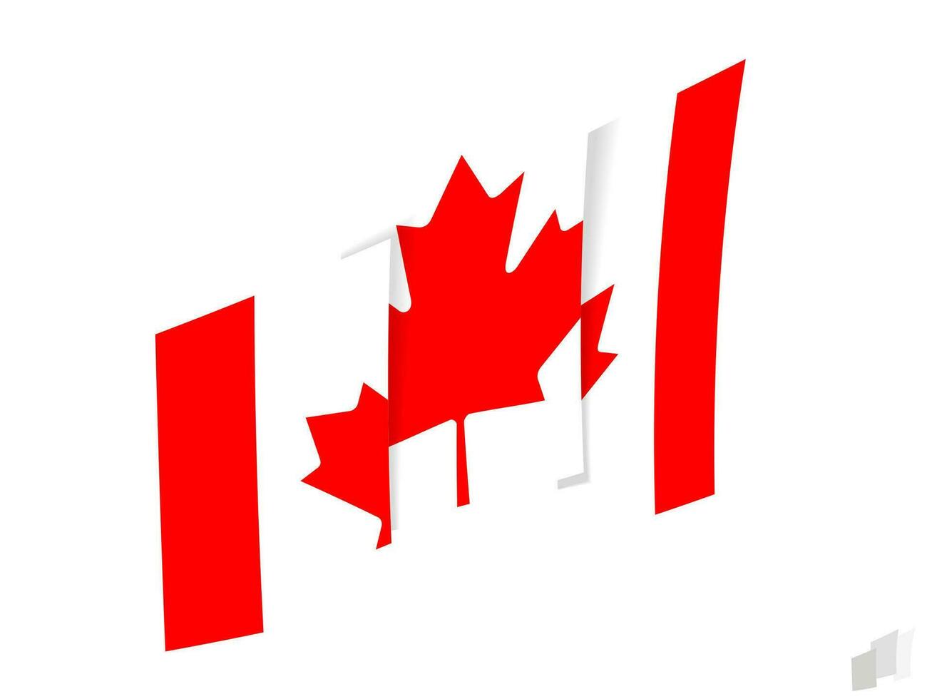 Canada flag in an abstract ripped design. Modern design of the Canada flag. vector