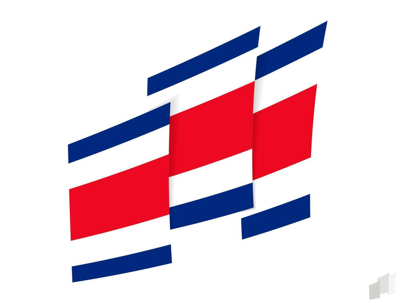 Costa Rica flag in an abstract ripped design. Modern design of the Costa Rica flag. vector
