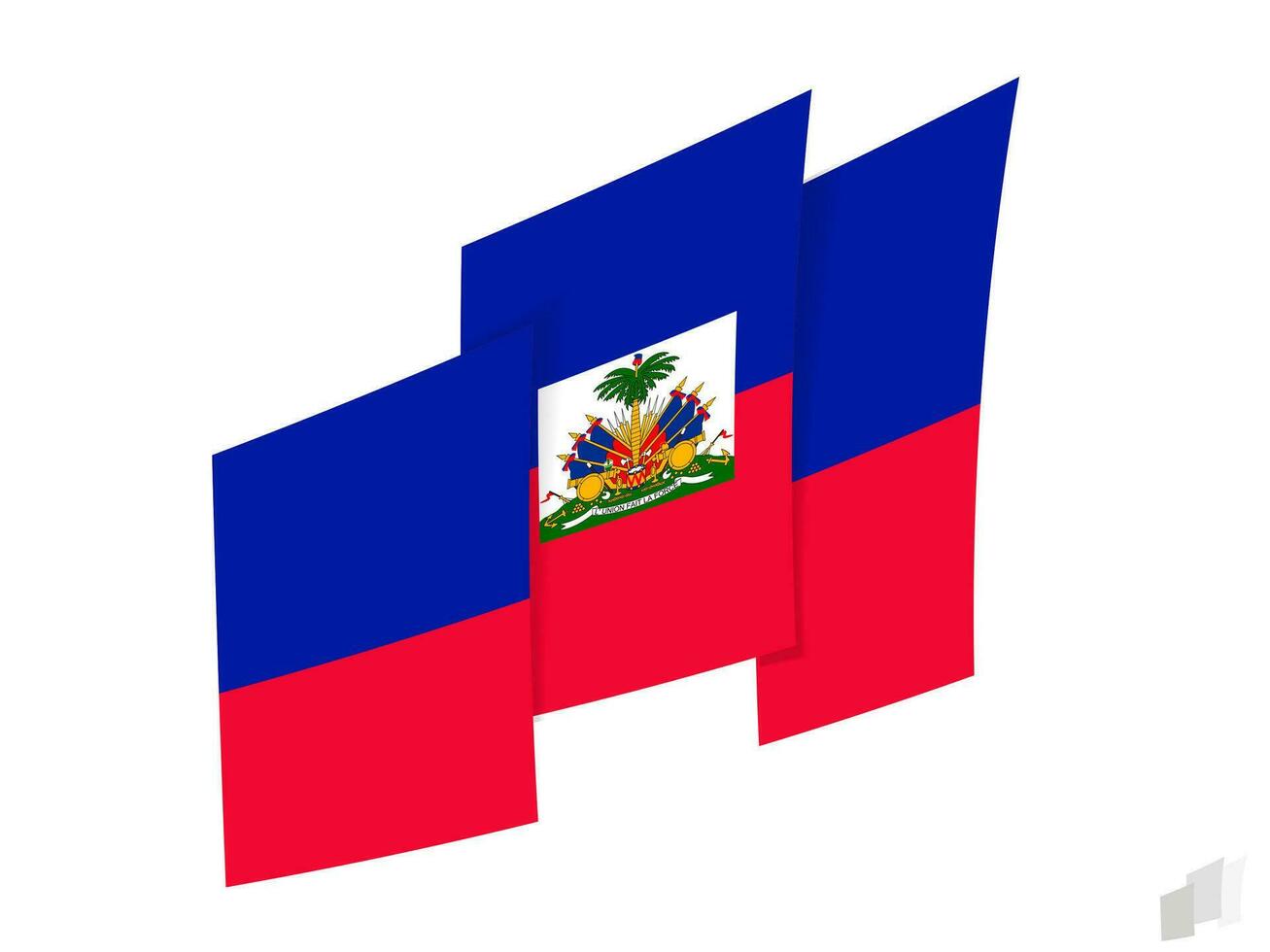 Haiti flag in an abstract ripped design. Modern design of the Haiti flag. vector