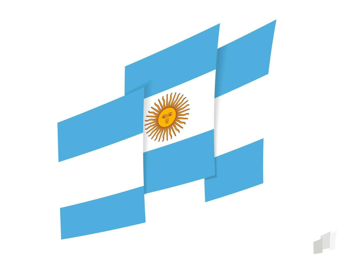 Argentina flag in an abstract ripped design. Modern design of the Argentina flag. vector