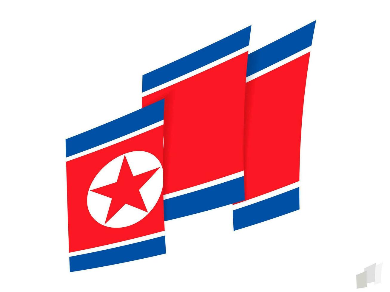 norte Corea bandera en un resumen rasgado diseño. moderno diseño de el norte Corea bandera. vector