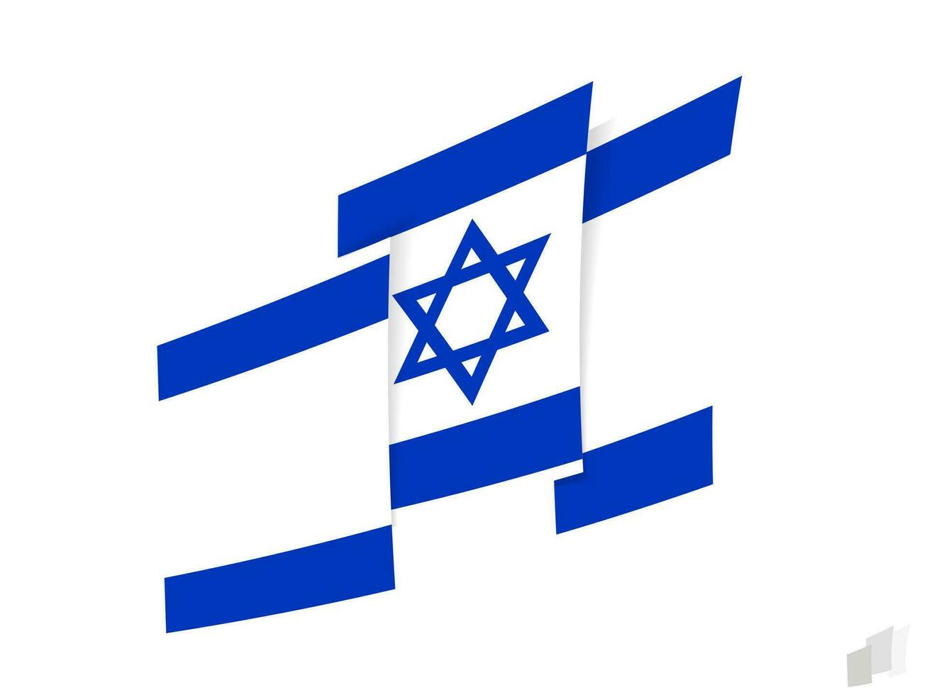 Israel flag in an abstract ripped design. Modern design of the Israel flag. vector