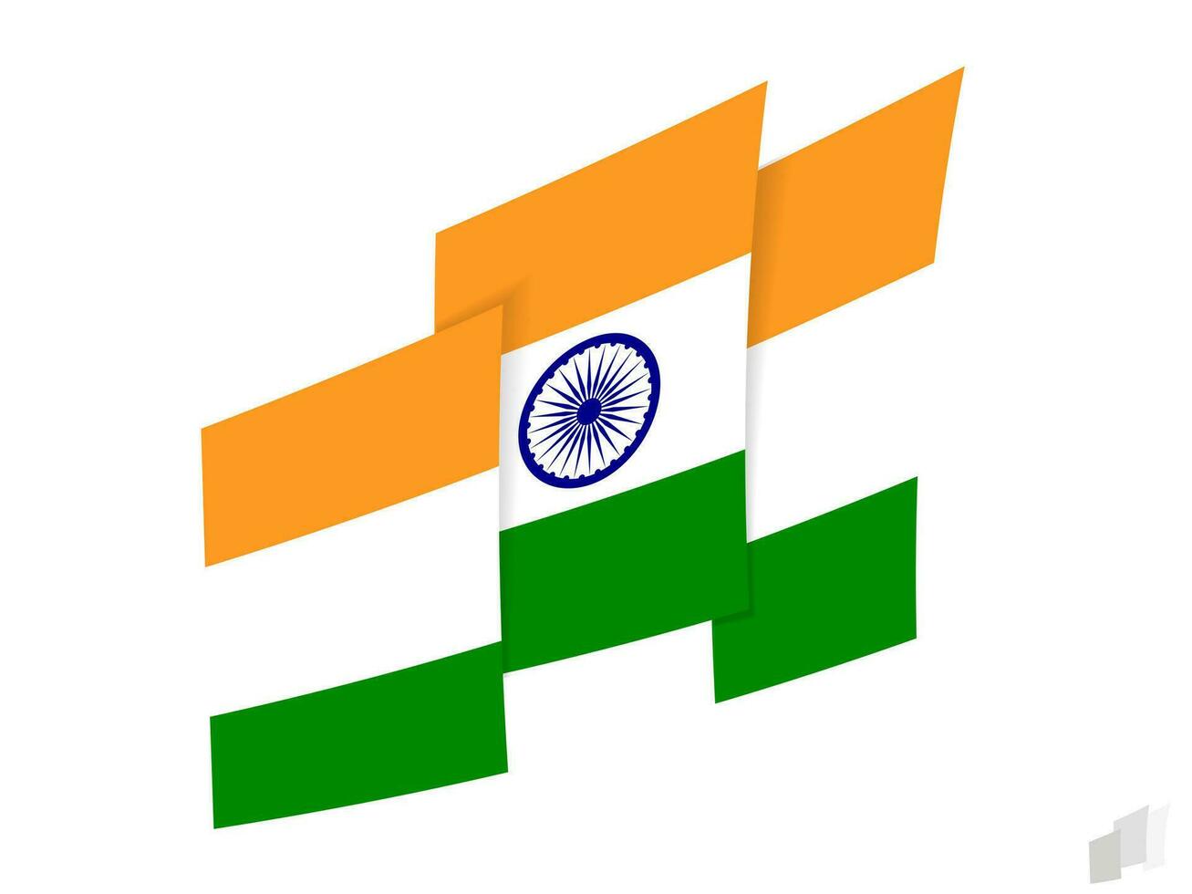 India flag in an abstract ripped design. Modern design of the India flag. vector