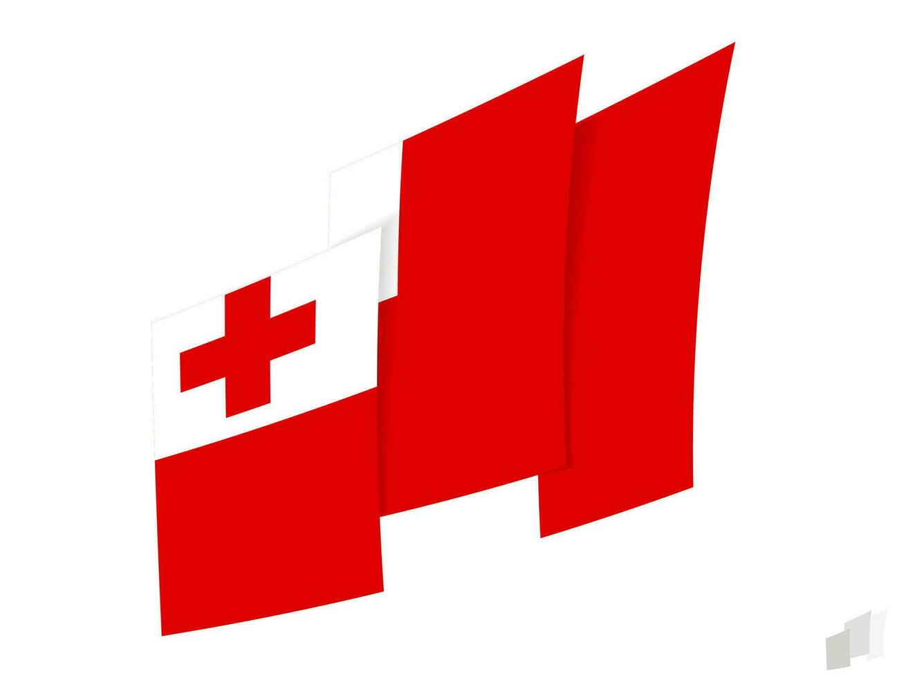 Tonga flag in an abstract ripped design. Modern design of the Tonga flag. vector