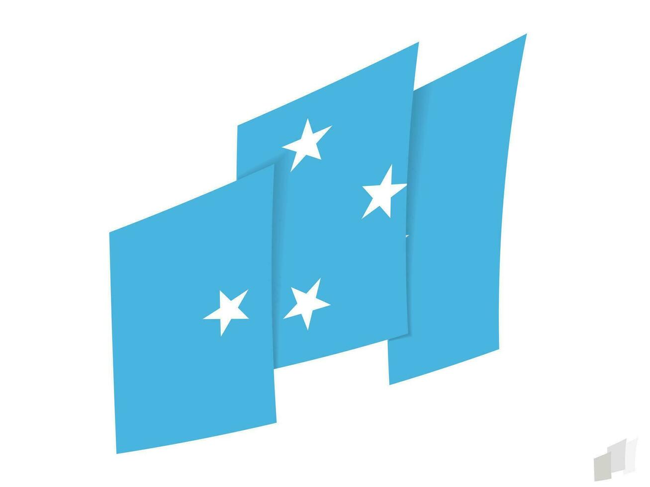 Micronesia flag in an abstract ripped design. Modern design of the Micronesia flag. vector