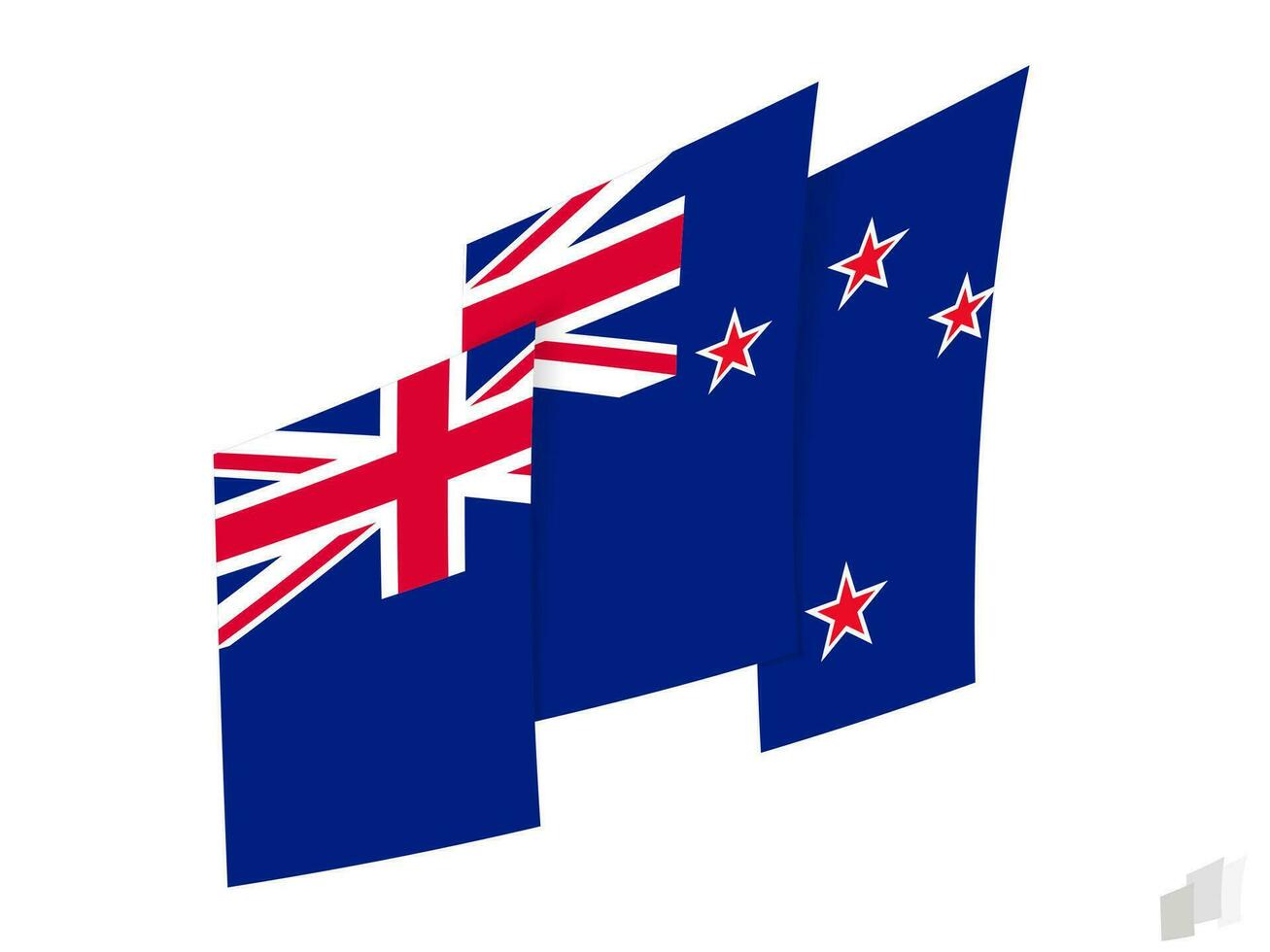 New Zealand flag in an abstract ripped design. Modern design of the New Zealand flag. vector