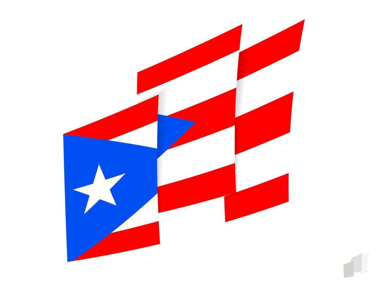 Puerto Rico flag in an abstract ripped design. Modern design of the Puerto Rico flag. vector