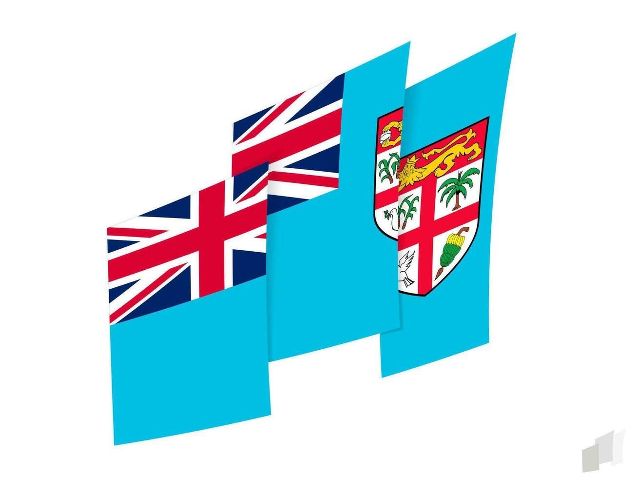 Fiji flag in an abstract ripped design. Modern design of the Fiji flag. vector