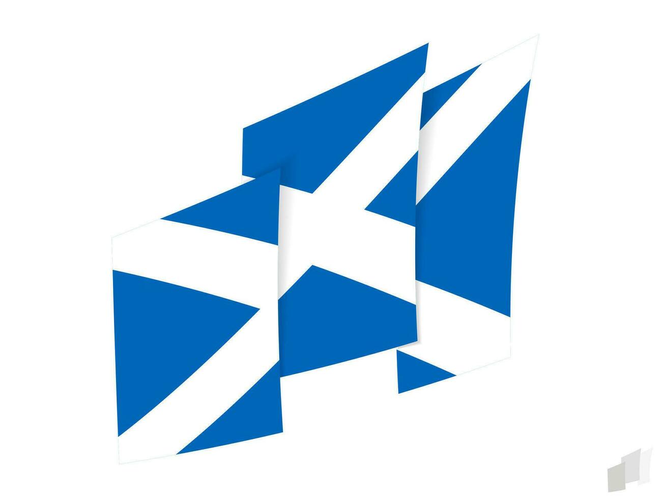Scotland flag in an abstract ripped design. Modern design of the Scotland flag. vector