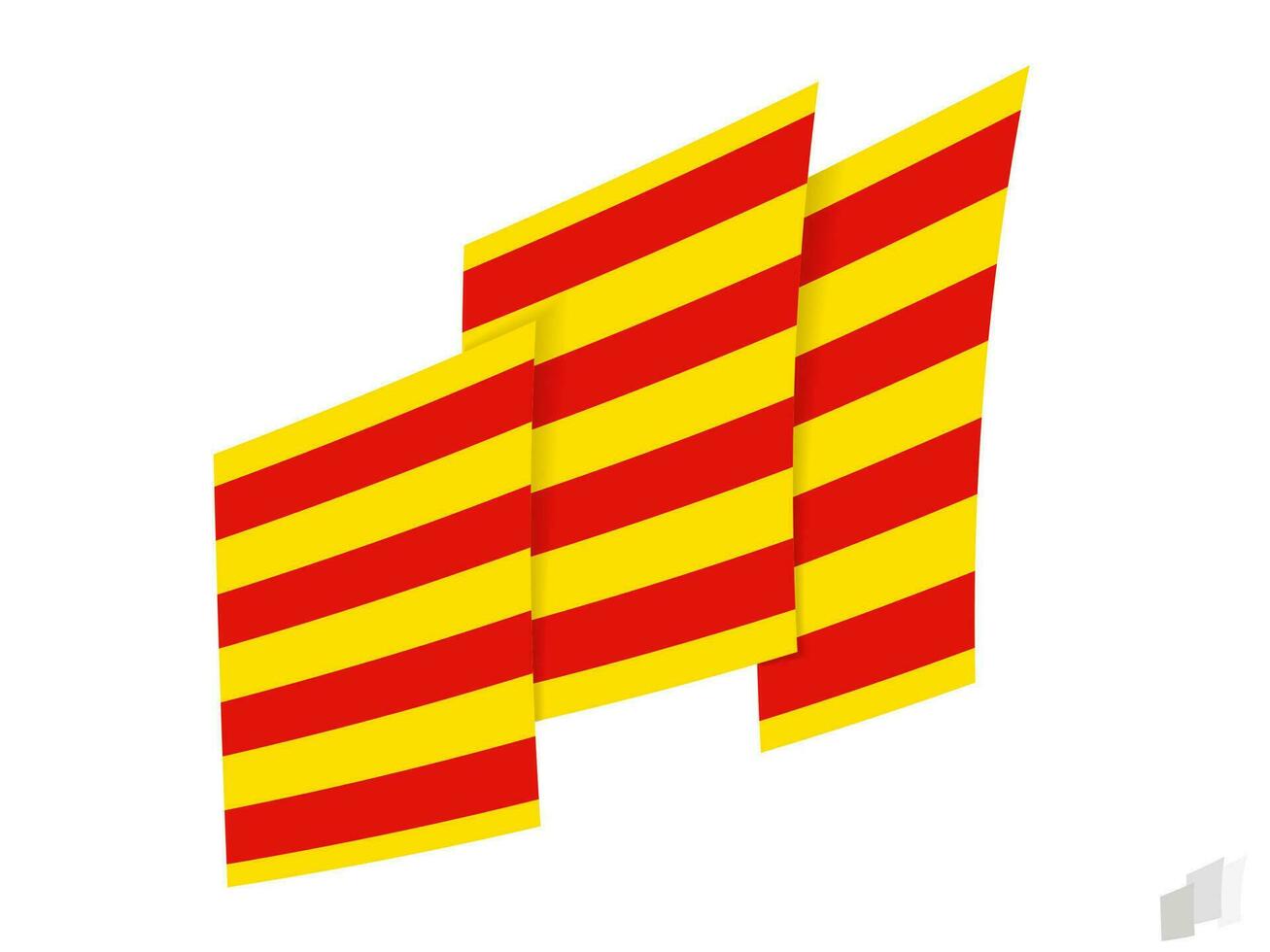 Catalonia flag in an abstract ripped design. Modern design of the Catalonia flag. vector