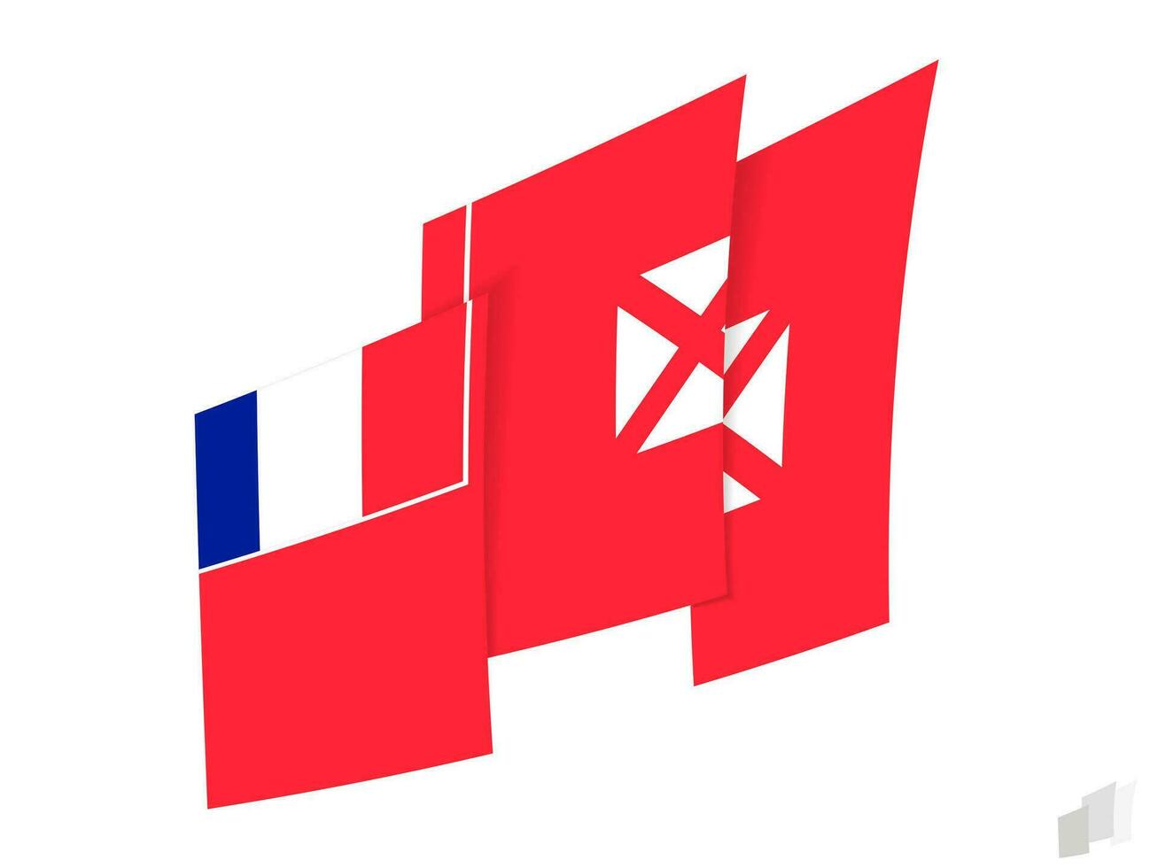 Wallis and Futuna flag in an abstract ripped design. Modern design of the Wallis and Futuna flag. vector