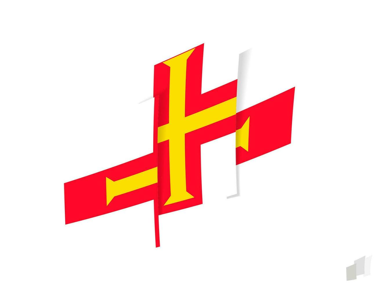 guernsey bandera en un resumen rasgado diseño. moderno diseño de el guernsey bandera. vector