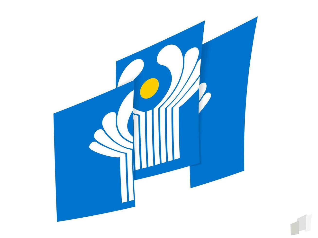 CIS flag in an abstract ripped design. Modern design of the CIS flag. vector