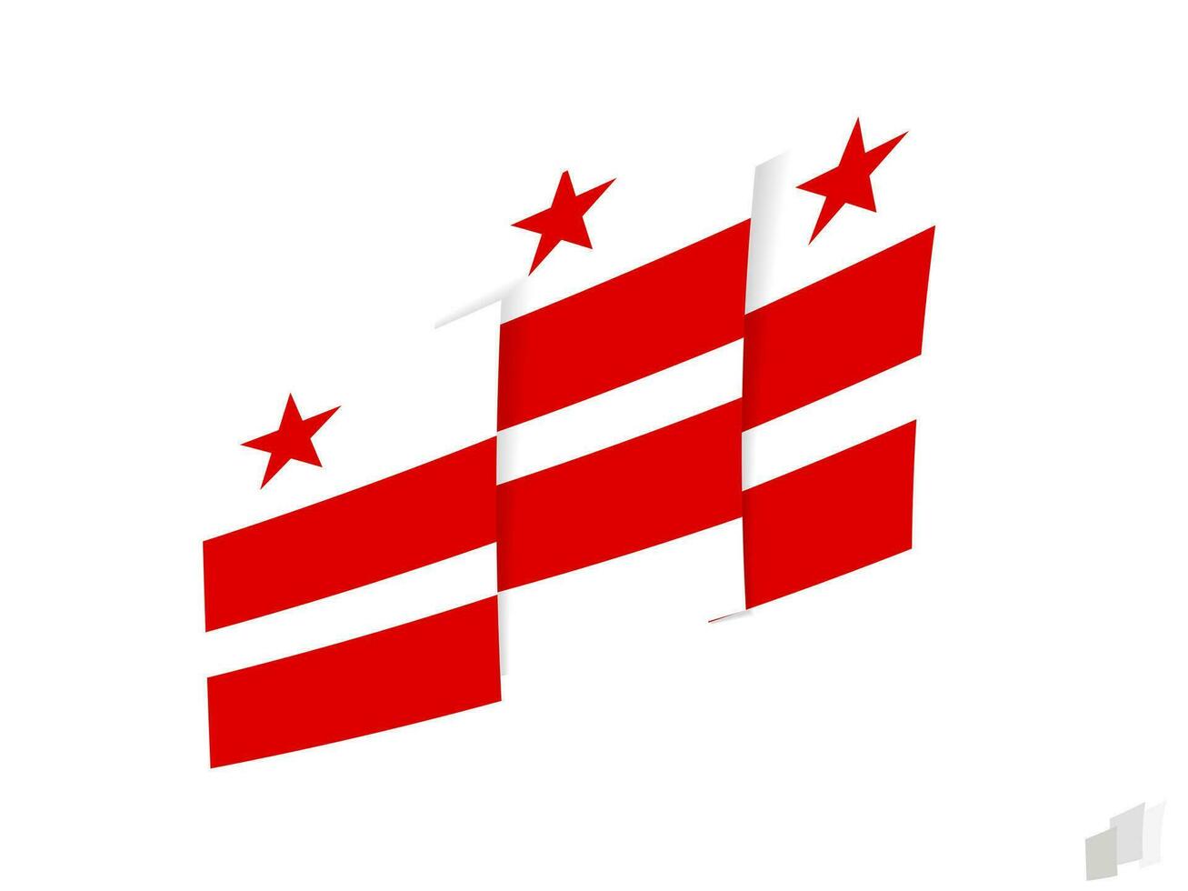 District of Columbia flag in an abstract ripped design. Modern design of the District of Columbia flag. vector