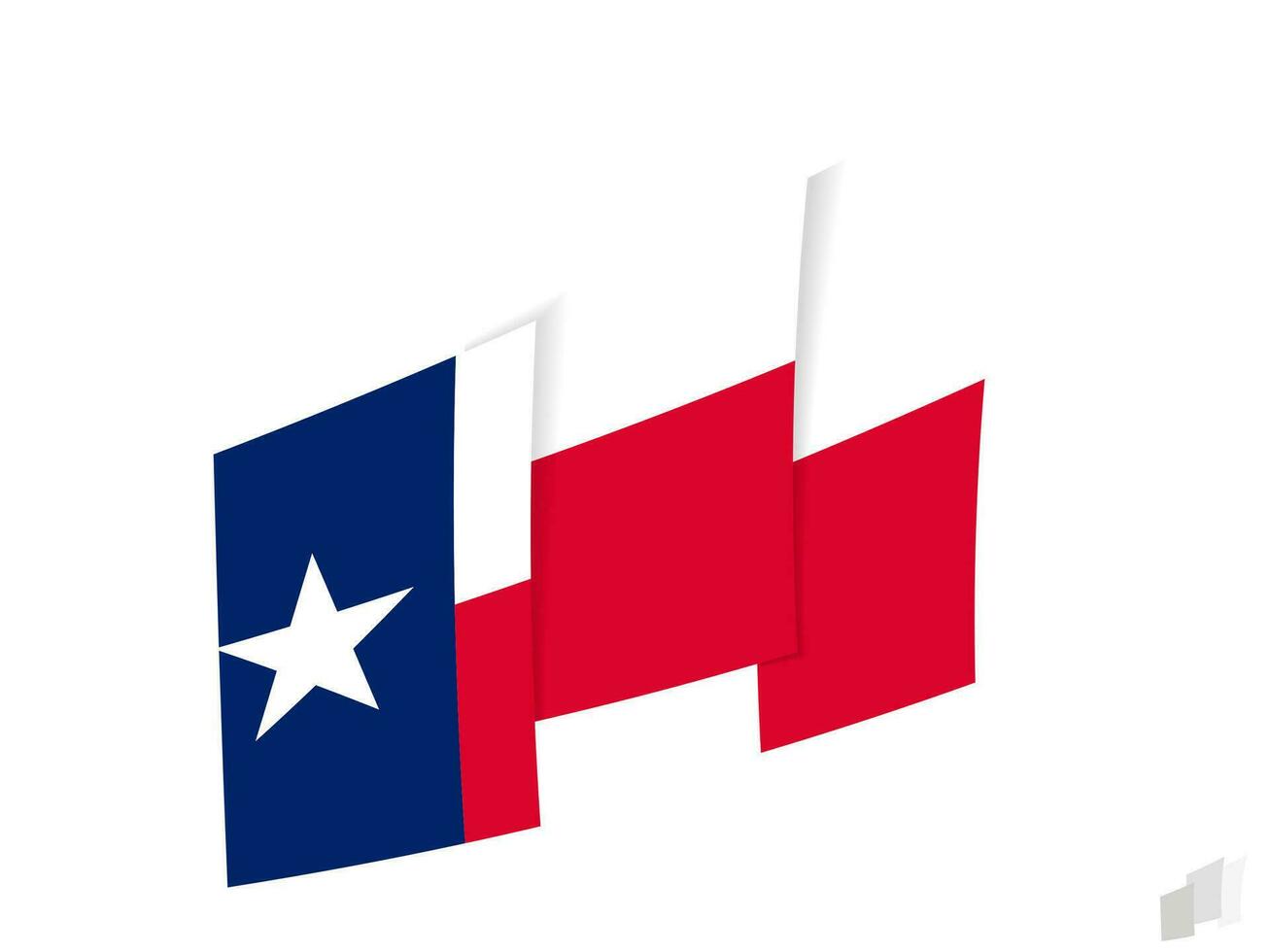 Texas flag in an abstract ripped design. Modern design of the Texas flag. vector