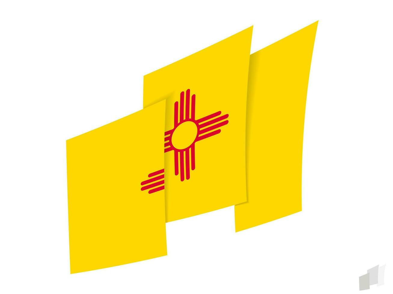 New Mexico flag in an abstract ripped design. Modern design of the New Mexico flag. vector