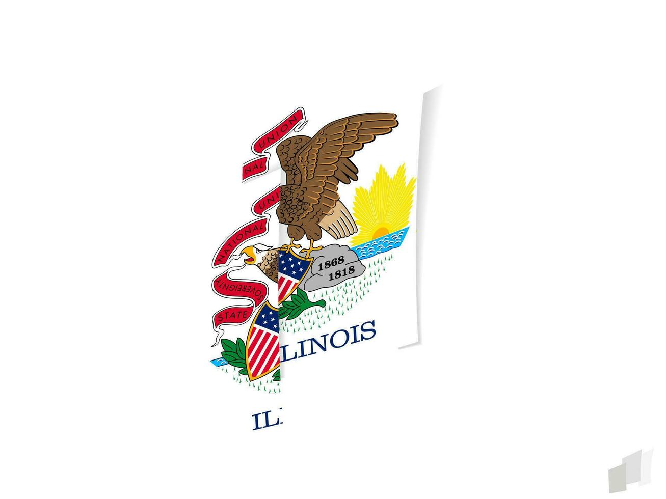 Illinois bandera en un resumen rasgado diseño. moderno diseño de el Illinois bandera. vector