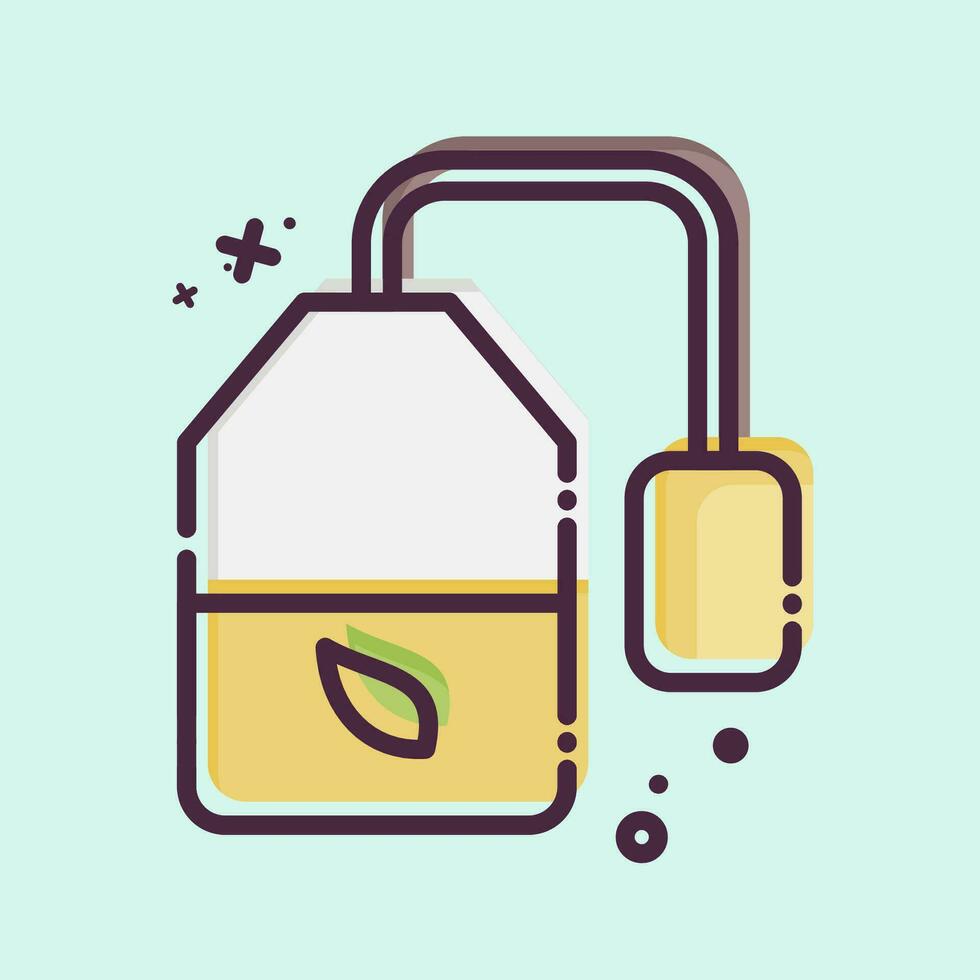 Icon Tea Bag 2. related to Tea symbol. MBE style. simple design editable. simple illustration. green tea vector