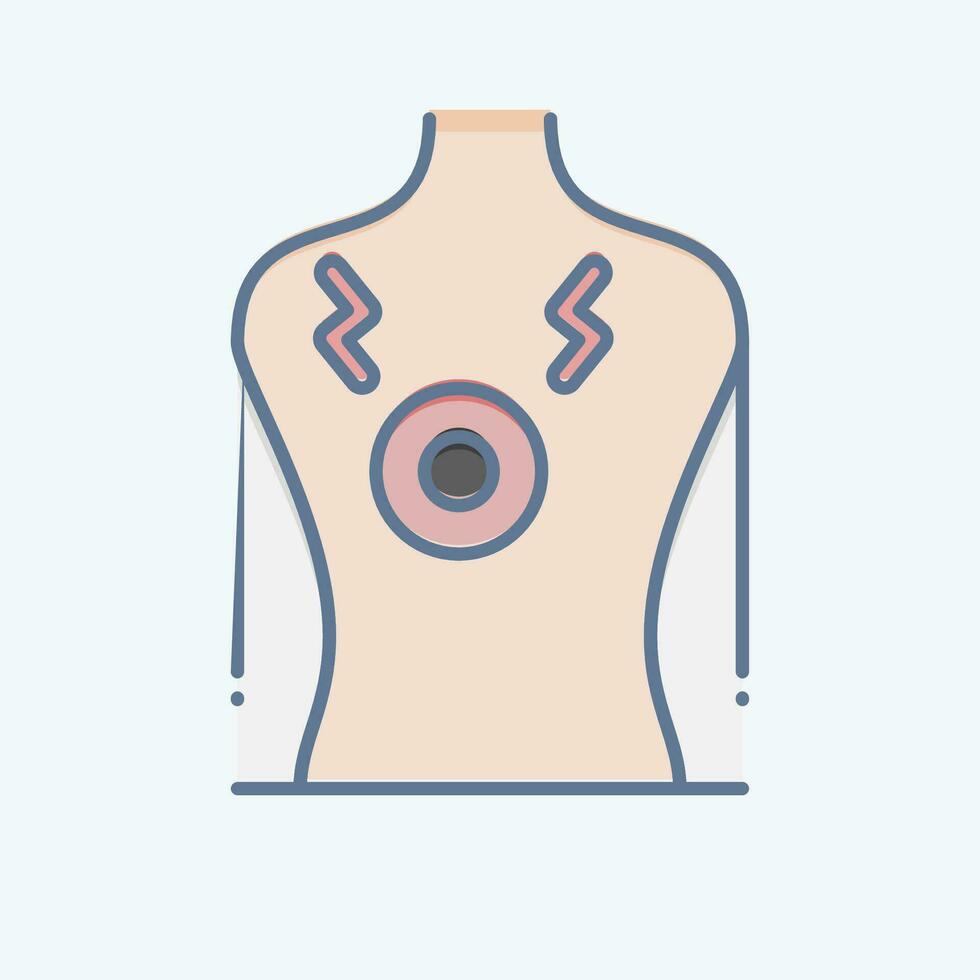 Icon Chest Pain 2. related to Body Ache symbol. doodle style. simple design editable. simple illustration vector