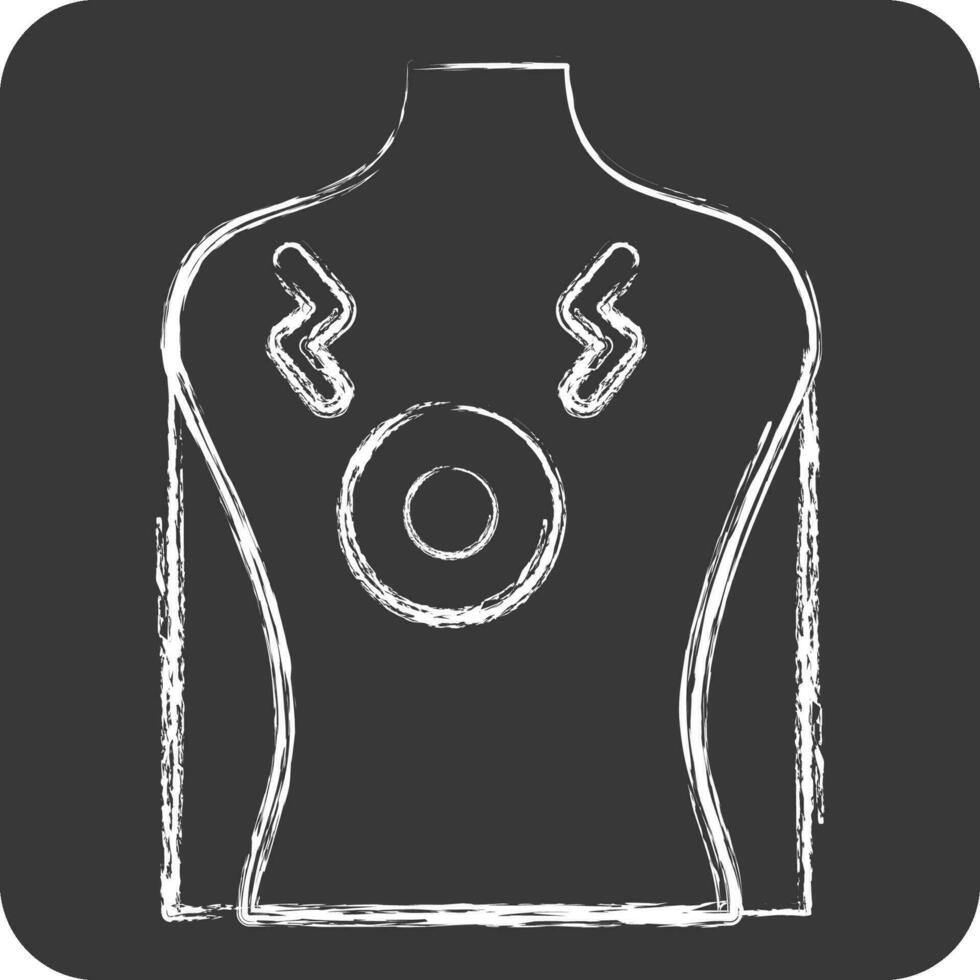 Icon Chest Pain 2. related to Body Ache symbol. chalk Style. simple design editable. simple illustration vector