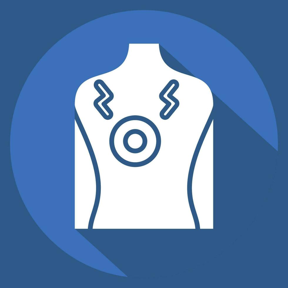 Icon Chest Pain 2. related to Body Ache symbol. long shadow style. simple design editable. simple illustration vector
