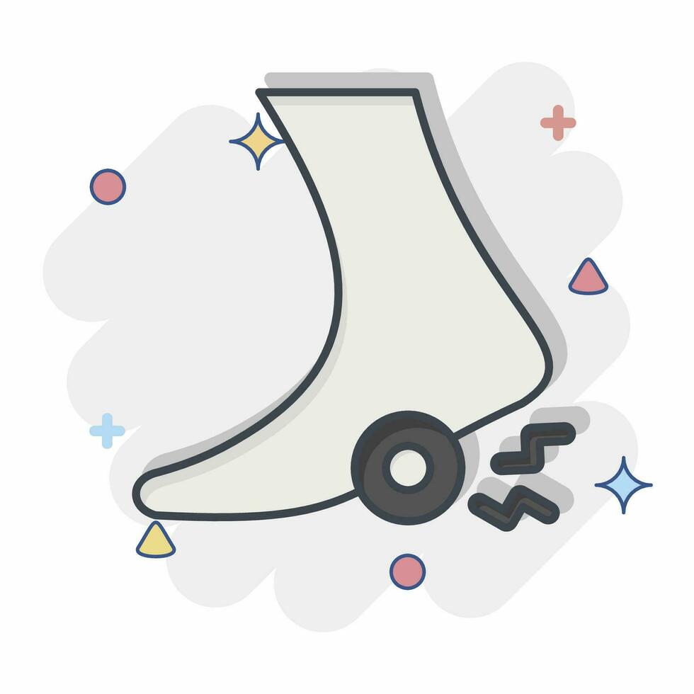 Icon Foot 2. related to Body Ache symbol. comic style. simple design editable. simple illustration vector