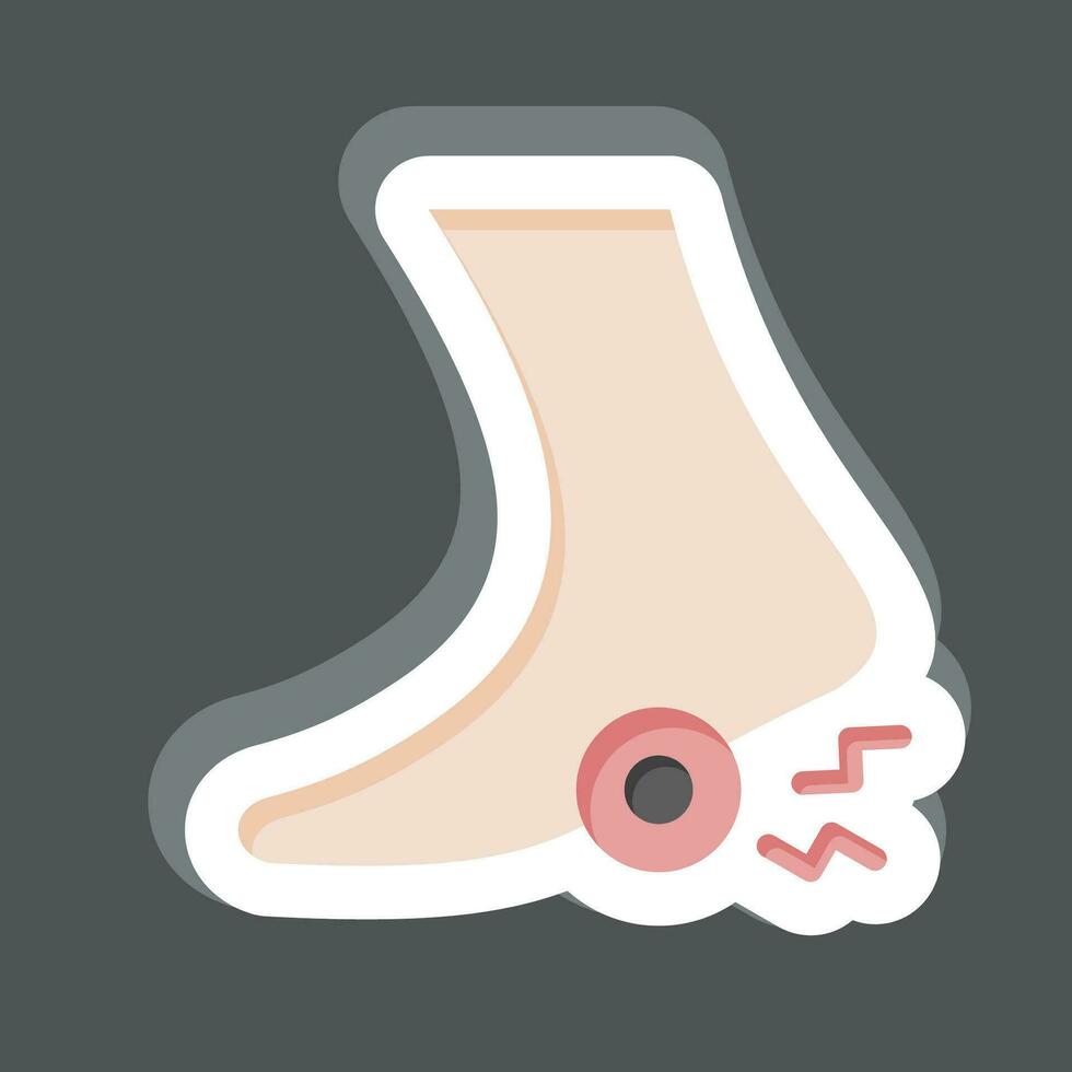 Sticker Foot 2. related to Body Ache symbol. simple design editable. simple illustration vector