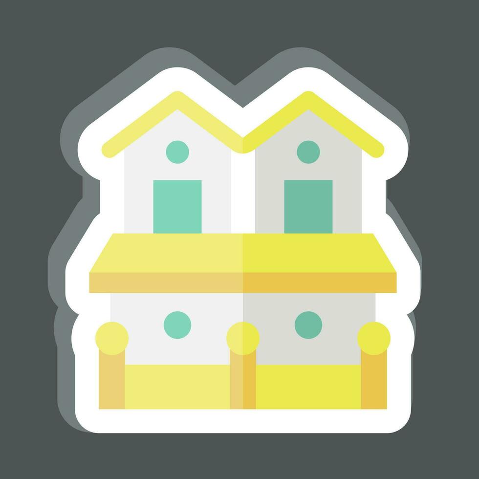 Sticker Town House 2. related to Accommodations symbol. simple design editable. simple illustration vector