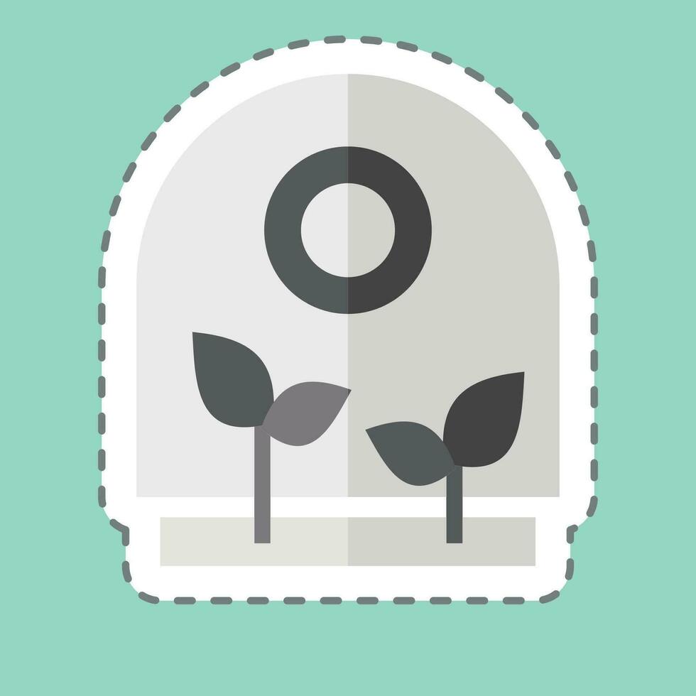 Sticker line cut Greenhouse. related to Agriculture symbol. simple design editable. simple illustration vector